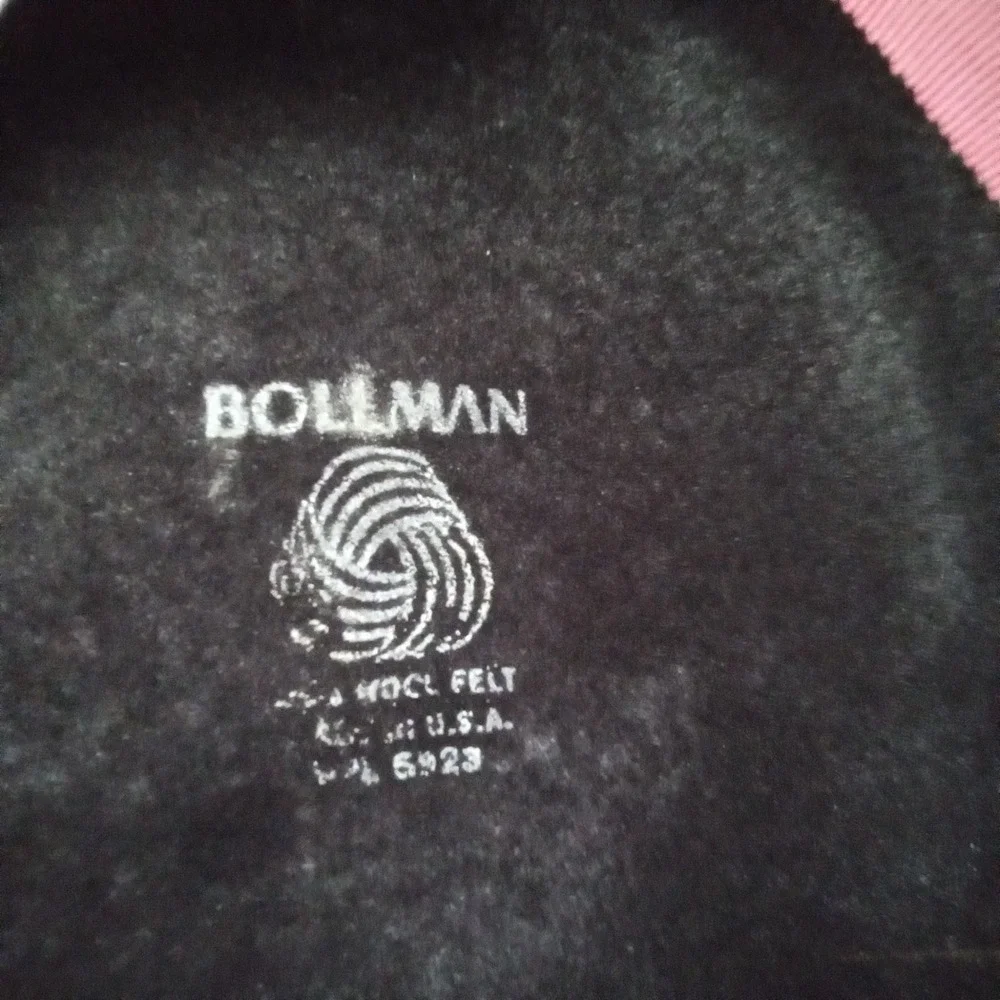 Bollman Bellini New York Brown Wool Felt Wide Brim Hat Gold Mesh Flower Vintage